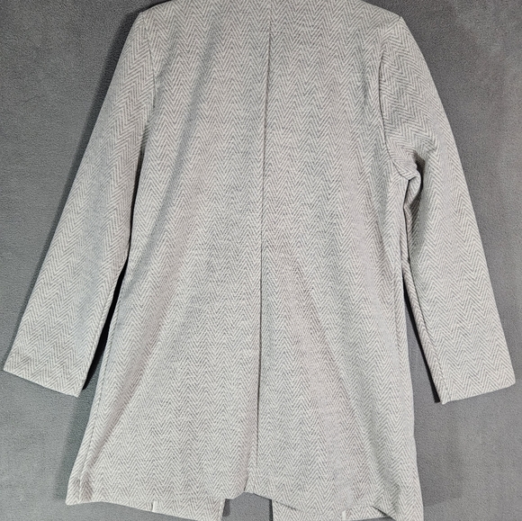 NWT Staccato Womens Large Pea Coat Trench Gray Herringbone Single Button Pockets - Picture 9 of 10